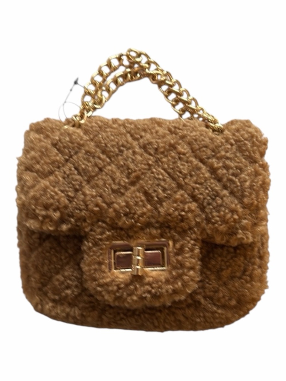 Hello 3 am Tan Fuzzy Crossbody Bag
